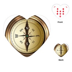 Compass North South East Wes Playing Cards (heart)  by Celenk