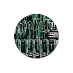 Printed Circuit Board Circuits Magnet 3  (round) by Celenk