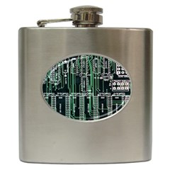 Printed Circuit Board Circuits Hip Flask (6 Oz)