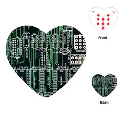 Printed Circuit Board Circuits Playing Cards (heart)  by Celenk