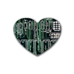 Printed Circuit Board Circuits Heart Coaster (4 Pack)  by Celenk