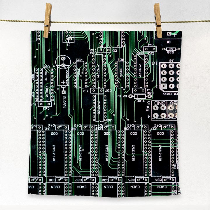 Printed Circuit Board Circuits Face Towel