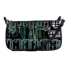 Printed Circuit Board Circuits Shoulder Clutch Bags by Celenk