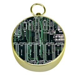 Printed Circuit Board Circuits Gold Compasses by Celenk