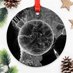 Space Universe Earth Rocket Ornament (round) by Celenk