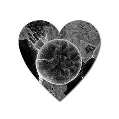 Space Universe Earth Rocket Heart Magnet by Celenk