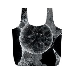 Space Universe Earth Rocket Full Print Recycle Bags (m)  by Celenk