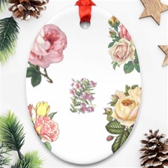 Rose Flowers Campanula Bellflower Ornament (oval) by Celenk