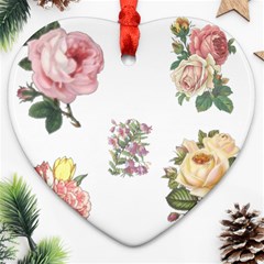 Rose Flowers Campanula Bellflower Ornament (heart) by Celenk