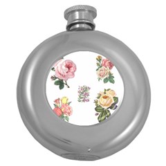 Rose Flowers Campanula Bellflower Round Hip Flask (5 Oz) by Celenk