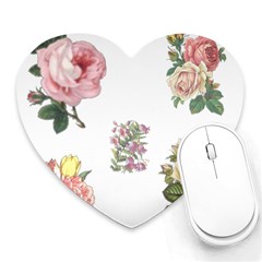 Rose Flowers Campanula Bellflower Heart Mousepads by Celenk