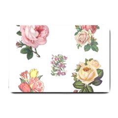 Rose Flowers Campanula Bellflower Small Doormat  by Celenk