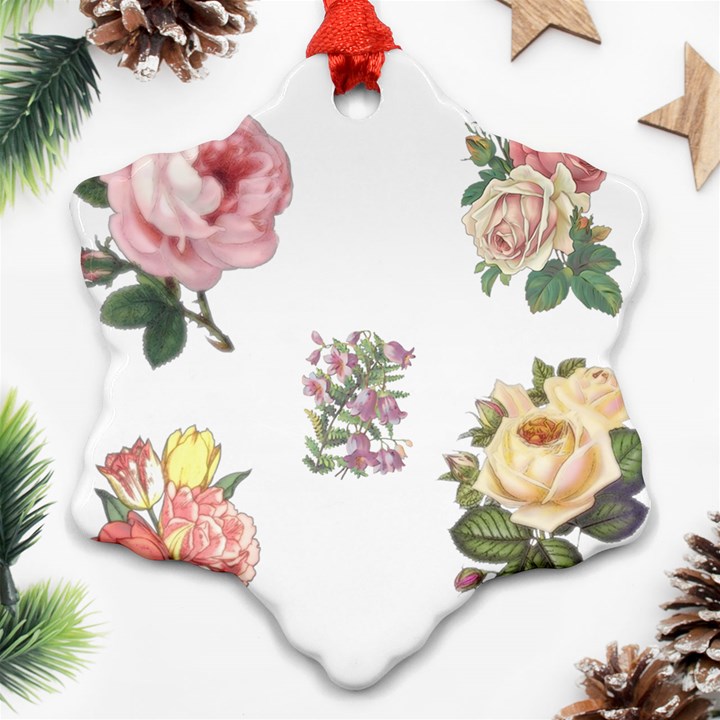 Rose Flowers Campanula Bellflower Ornament (Snowflake)