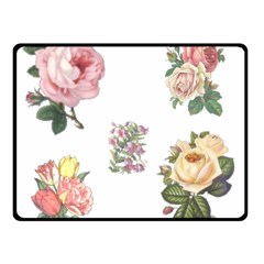 Rose Flowers Campanula Bellflower Double Sided Fleece Blanket (small)  by Celenk