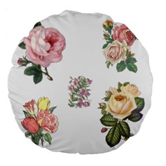 Rose Flowers Campanula Bellflower Large 18  Premium Flano Round Cushions