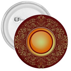 Badge Gilding Sun Red Oriental 3  Buttons by Celenk