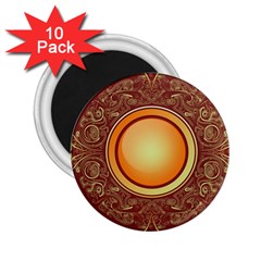 Badge Gilding Sun Red Oriental 2 25  Magnets (10 Pack)  by Celenk