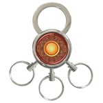 Badge Gilding Sun Red Oriental 3-Ring Key Chains Front