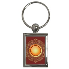 Badge Gilding Sun Red Oriental Key Chains (rectangle)  by Celenk