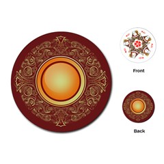 Badge Gilding Sun Red Oriental Playing Cards (round) 