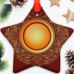 Badge Gilding Sun Red Oriental Star Ornament (two Sides) by Celenk