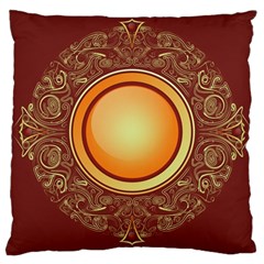 Badge Gilding Sun Red Oriental Large Cushion Case (two Sides) by Celenk