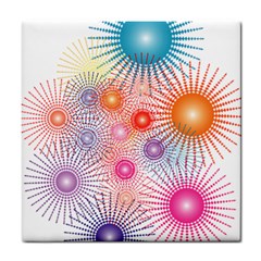 Stars Fireworks Colors Tile Coasters by Celenk