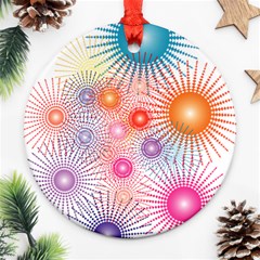 Stars Fireworks Colors Ornament (round) by Celenk