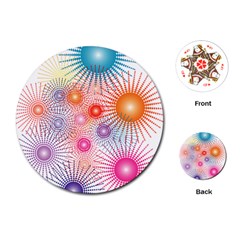 Stars Fireworks Colors Playing Cards (round)  by Celenk