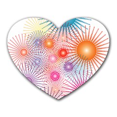 Stars Fireworks Colors Heart Mousepads by Celenk