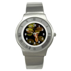 Autumn Leaves Foliage Stainless Steel Watch by Celenk