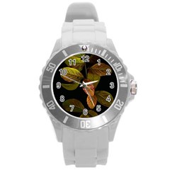 Autumn Leaves Foliage Round Plastic Sport Watch (l) by Celenk