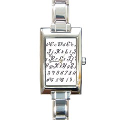 Font Lettering Alphabet Writing Rectangle Italian Charm Watch by Celenk