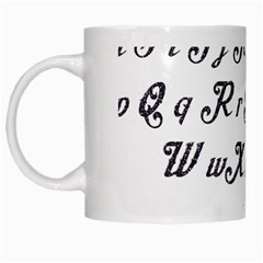 Font Lettering Alphabet Writing White Mugs by Celenk