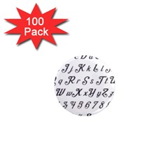 Font Lettering Alphabet Writing 1  Mini Magnets (100 Pack) 