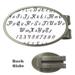 Font Lettering Alphabet Writing Money Clips (Oval)  Front