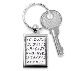 Font Lettering Alphabet Writing Key Chains (rectangle)  by Celenk