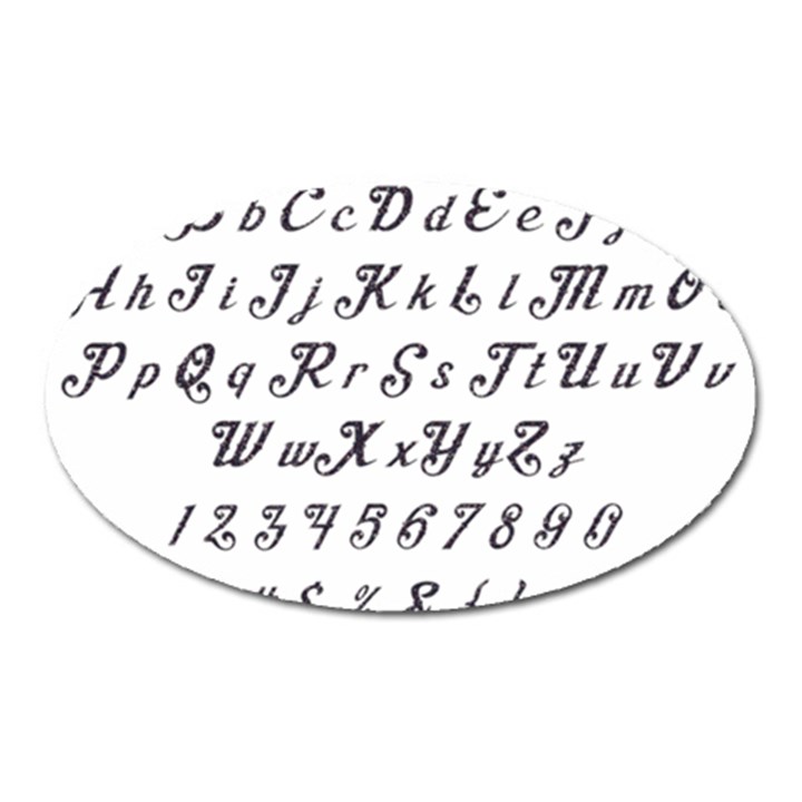 Font Lettering Alphabet Writing Oval Magnet