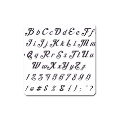 Font Lettering Alphabet Writing Square Magnet by Celenk