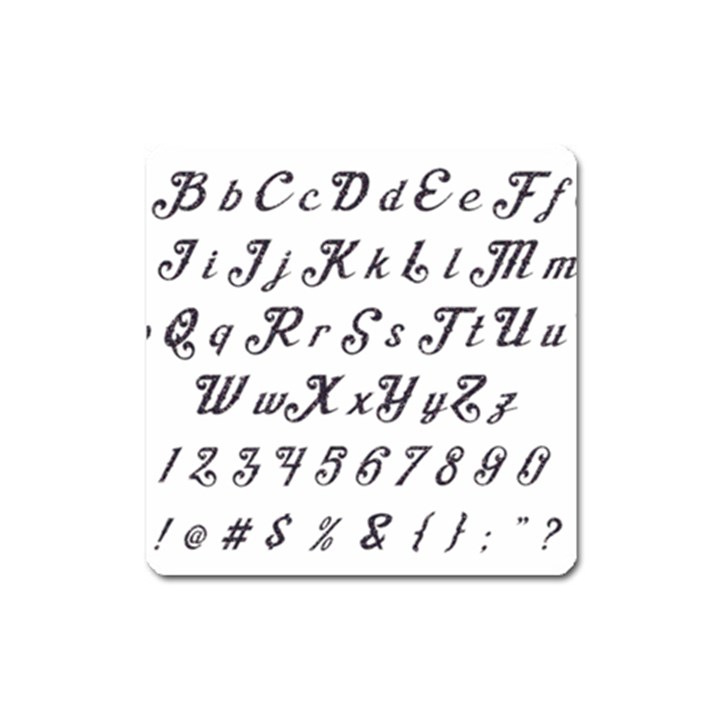 Font Lettering Alphabet Writing Square Magnet