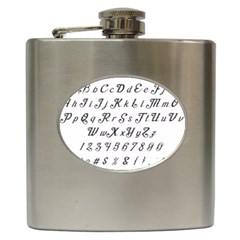 Font Lettering Alphabet Writing Hip Flask (6 Oz) by Celenk