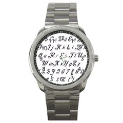 Font Lettering Alphabet Writing Sport Metal Watch by Celenk