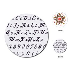 Font Lettering Alphabet Writing Playing Cards (round)  by Celenk