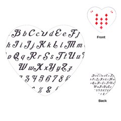 Font Lettering Alphabet Writing Playing Cards (heart)  by Celenk