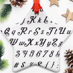 Font Lettering Alphabet Writing Star Ornament (two Sides) by Celenk