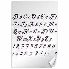 Font Lettering Alphabet Writing Canvas 12  X 18   by Celenk