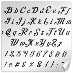 Font Lettering Alphabet Writing Canvas 16  X 16   by Celenk