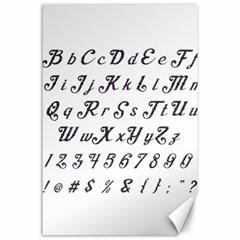 Font Lettering Alphabet Writing Canvas 24  X 36  by Celenk