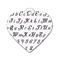 Font Lettering Alphabet Writing Dog Tag Heart (two Sides) by Celenk