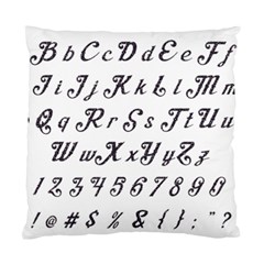 Font Lettering Alphabet Writing Standard Cushion Case (two Sides) by Celenk